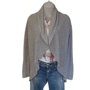 Express Draped Long Sweater Open Front Cardigan Waterfall Collar Cable Knit Top